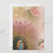 アーチモダンピーコックピーニーフラワーズブライダルシャワーI 招待状 (裏面)