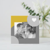 アーチモダンフォトイエローグレー日付を保存 カード (スタンド正面)