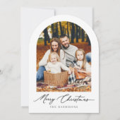 アーチモダンフォトクリスマスグリーティングホリデーカード 招待状 (正面)