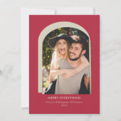 アーチモダンフォトシンプルすべてメリー赤 シーズンカード (正面)