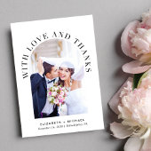 アーチモダンフォトダスティブルー結婚ズ サンキューカード