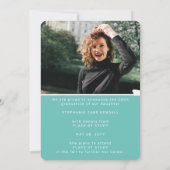 アーチモダンフォトティール(緑がかった色)卒業 案内状 (裏面)