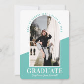 アーチモダンフォトティール(緑がかった色)卒業 案内状 (正面)