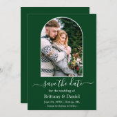 アーチモダンフォトフレーム(緑) セーブザデート (正面/裏面)