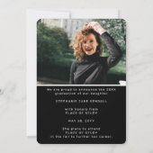 アーチモダンフォトブラック&ホワイト卒業 案内状 (裏面)