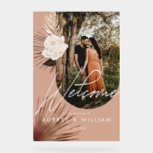 アーチモダンフォトボホウォーター花模様ズ結婚 アクリルサイン (正面)