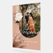 アーチモダンフォトボホウォーター花模様ズ結婚 アクリルサイン (傾斜)