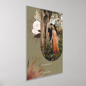 アーチモダンフォトボホウォーター花模様ズ結婚 箔ポスター (レイダウン)