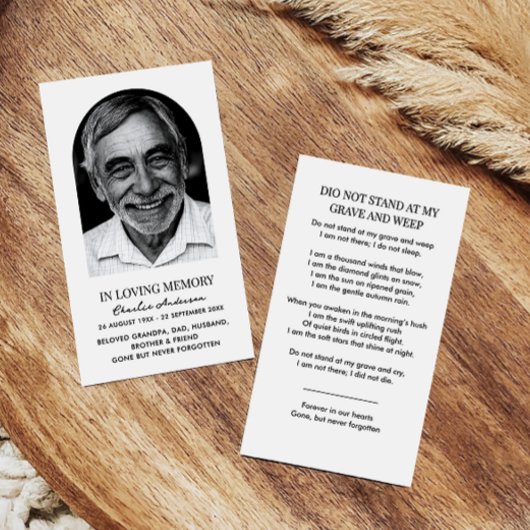 アーチモダンフォトメモリアル祈りの言葉カード 名刺