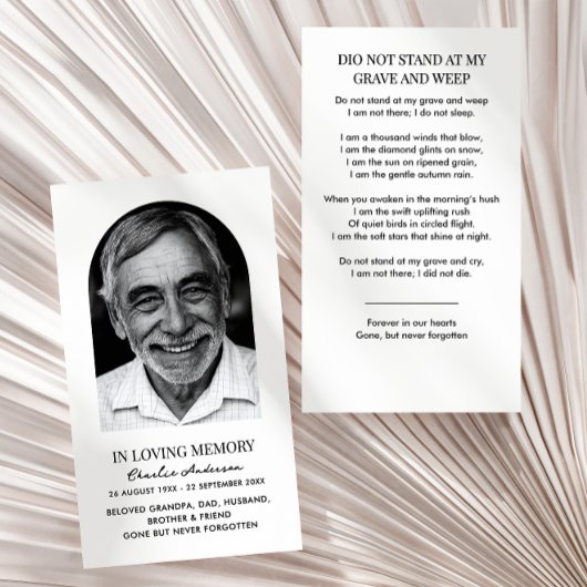 アーチモダンフォトメモリアル祈りの言葉カード 名刺