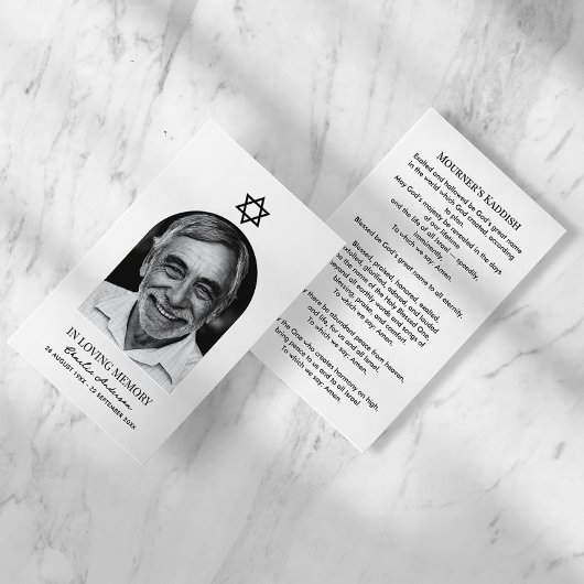 アーチモダンフォトユダヤ人記念祈りの言葉カード 名刺