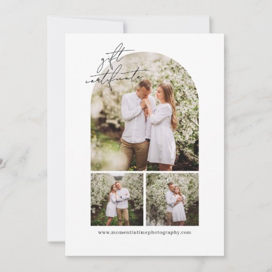 アーチモダンフォト写真ギフト証明書 (正面)