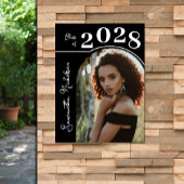 アーチモダンフォト卒業パーティブラック ポスター