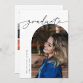 アーチモダンフォト卒業パーティー招待状 招待状 (正面/裏面)