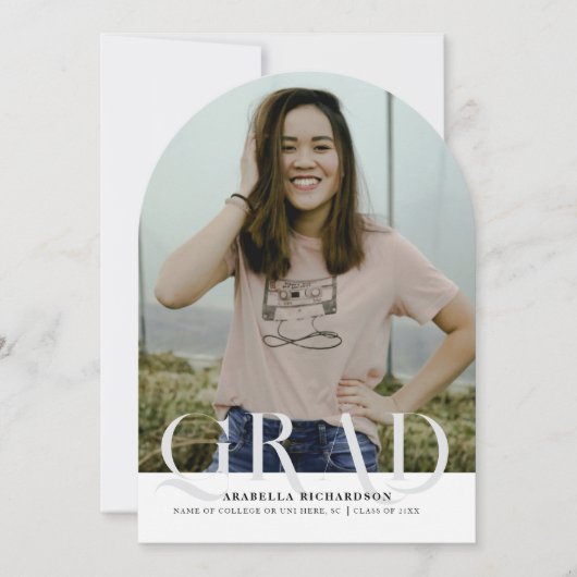 アーチモダンフォト卒業パーティー招待状 招待状 (正面)