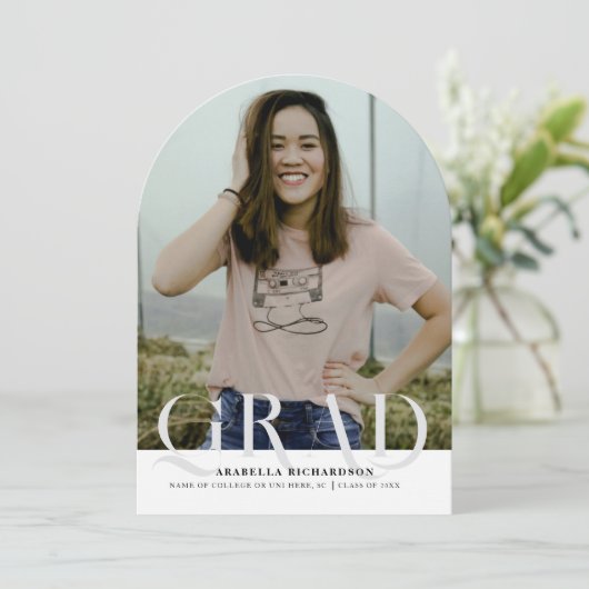 アーチモダンフォト卒業パーティー招待状 招待状 (スタンド正面)