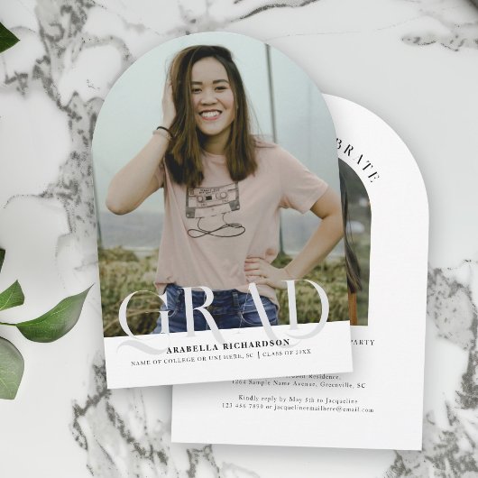 アーチモダンフォト卒業パーティー招待状 招待状