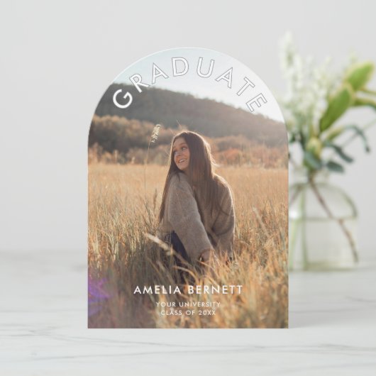 アーチモダンフォト卒業パーティー招待状 招待状 (スタンド正面)