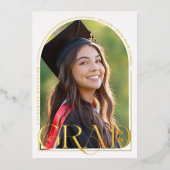 アーチモダンフォト卒業パーティー 箔招待状 (正面)