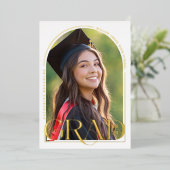 アーチモダンフォト卒業パーティー 箔招待状 (立ち正面)