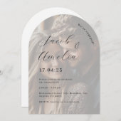 アーチモダンフォト婚約パーティ 招待状 (正面/裏面)