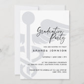 アーチモダンフォト白黒ナース卒業 招待状 (裏面)