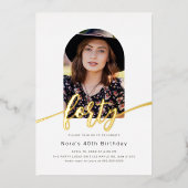 アーチモダンフォト40thバースデーフォイル招待状 箔招待状 (正面)