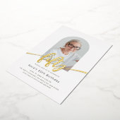 アーチモダンフォト50th誕生日フォイル招待状 箔招待状 (回転した状態)