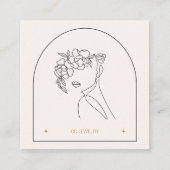 アーチモダンフラワーウーマンジュエリー表示カード スクエア名刺 (正面)