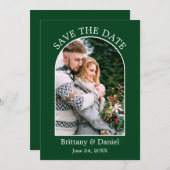 アーチモダンフレームのフォトグリーン セーブザデート (正面/裏面)