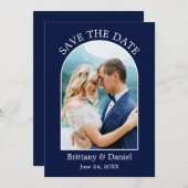 アーチモダンフレームのフォトブルー セーブザデート (正面/裏面)