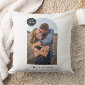 アーチモダンフレームカスタムフォト枕 – 黒 クッション (ブランケット)