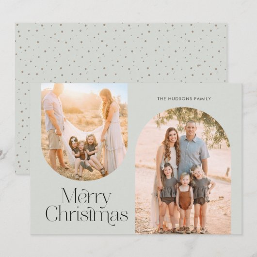 アーチモダンフレームコラージュミニマリスト写真 シーズンカード (正面/裏面)