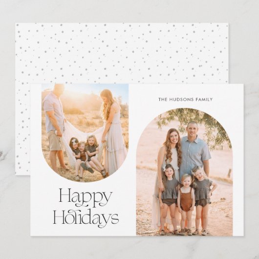 アーチモダンフレームコラージュミニマリスト写真 シーズンカード (正面/裏面)