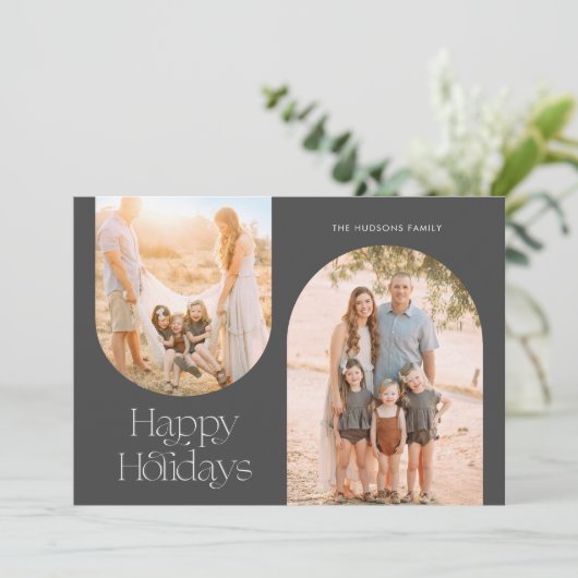 アーチモダンフレームコラージュミニマリスト写真 シーズンカード (スタンド正面)