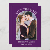 アーチモダンフレーム写真(紫) セーブザデート (正面/裏面)