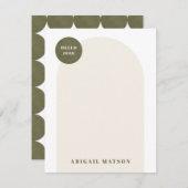 アーチモダンフレーム文房具ノートカード – 緑 (正面/裏面)