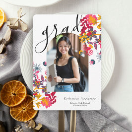 アーチモダンフローラ写真卒業パーティー 招待状