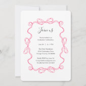 アーチモダンフローラ写真卒業パーティー 招待状 (裏面)