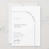 アーチモダンブラック&ホワイトブライダルシャワーインビタティ 招待状 (正面)