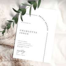 アーチモダンブラック&ホワイトブライダルシャワーインビタティ