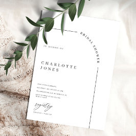 アーチモダンブラック&ホワイトブライダルシャワーインビタティ 招待状