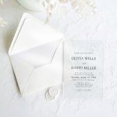 アーチモダンブラック&ホワイトミニマル結婚リスト アクリル招待状