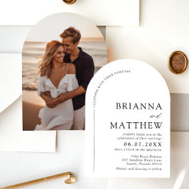 アーチモダンブラック&ホワイトミニマル結婚リスト 招待状