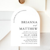 アーチモダンブラック&ホワイトミニマル結婚リスト 招待状