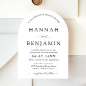 アーチモダンブラック&ホワイトミニマル結婚リスト 招待状