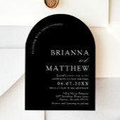 アーチモダンブラック&ホワイトミニマル結婚リスト 招待状