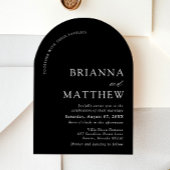 アーチモダンブラック&ホワイトミニマル結婚リスト 招待状