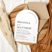 アーチモダンブラック&ホワイトミニマル結婚リスト 招待状