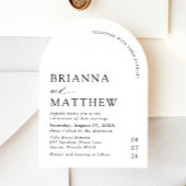 アーチモダンブラック&ホワイトミニマル結婚リスト 招待状